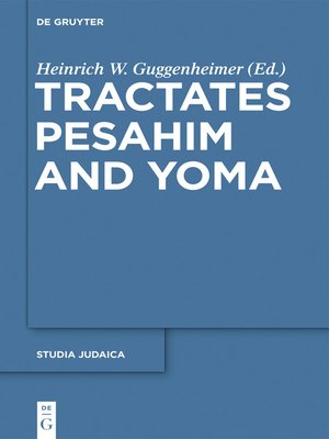 cover image of Tractates Pesahim and Yoma